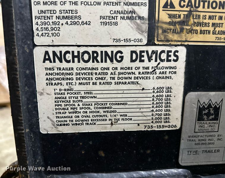 image for item OC9018 2008 Trail King TK22FA-051  pin-on axle