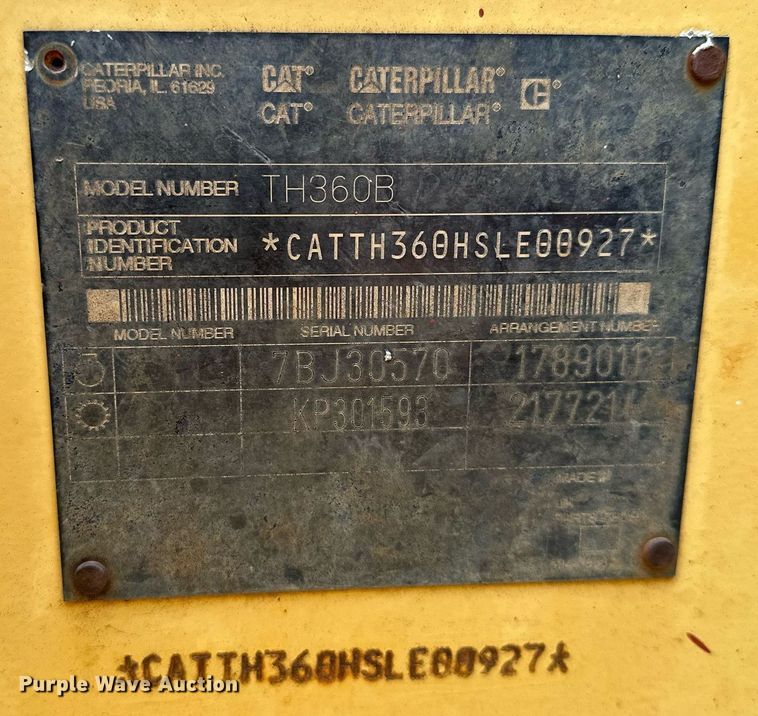 image for item OC9070 2004 Caterpillar TH360B  telehandler