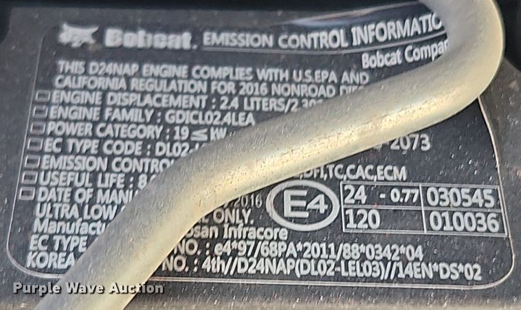 image for item OK9554 2016 Bobcat T590  tracked skid steer loader