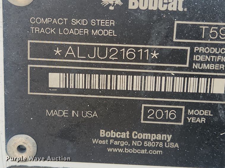 image for item OK9554 2016 Bobcat T590  tracked skid steer loader