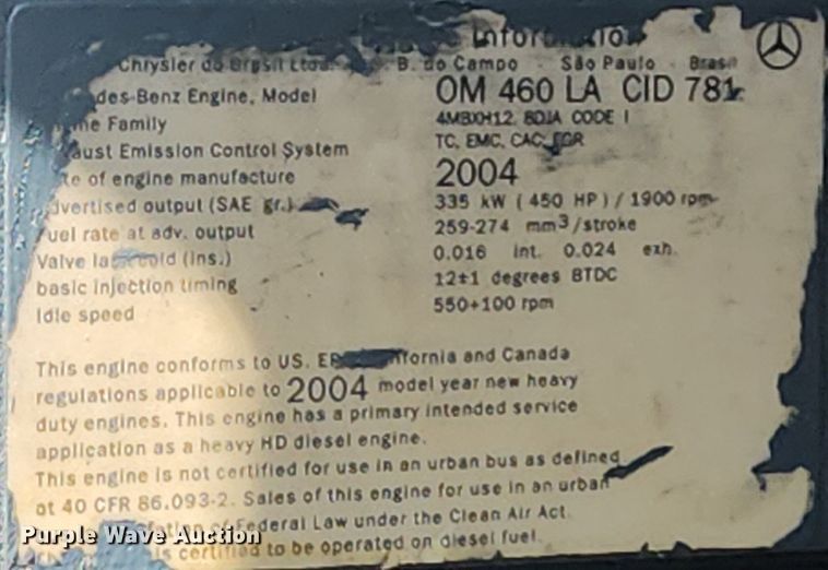 image for item OK9556 2005 Sterling L9500  roll-off container truck