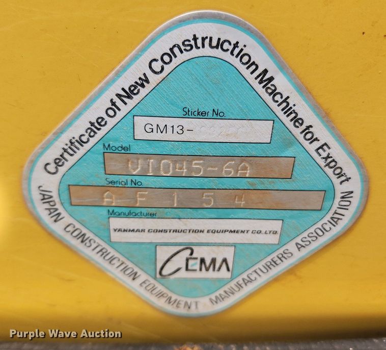 image for item OK9580 2017 Yanmar ViO45-6A  mini excavator