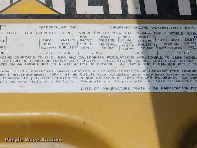 image for item OK9588 1999 GMC C7500  flatbed truck