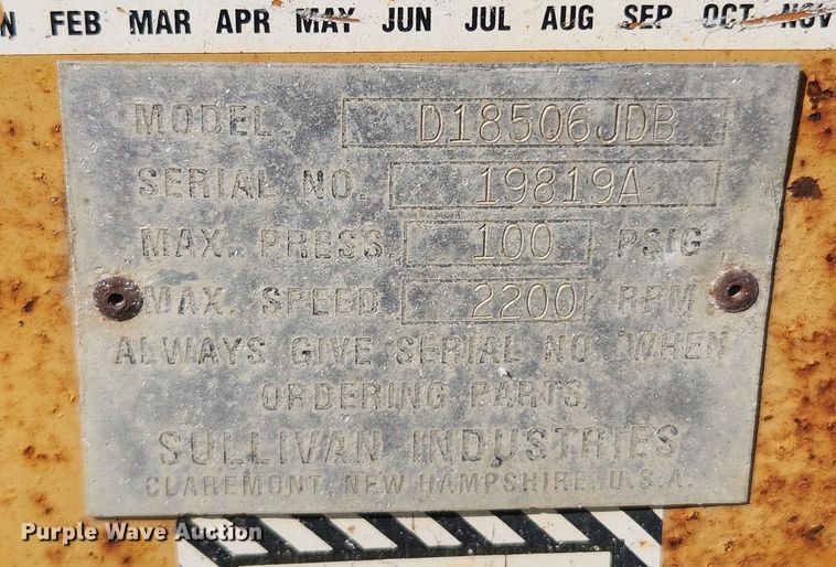 image for item OK9597 Sullivan Palatek D18506JDB  air compressor