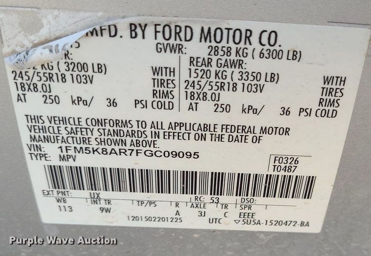 image for item DK1974 2015 Ford Explorer Police Interceptor  SUV