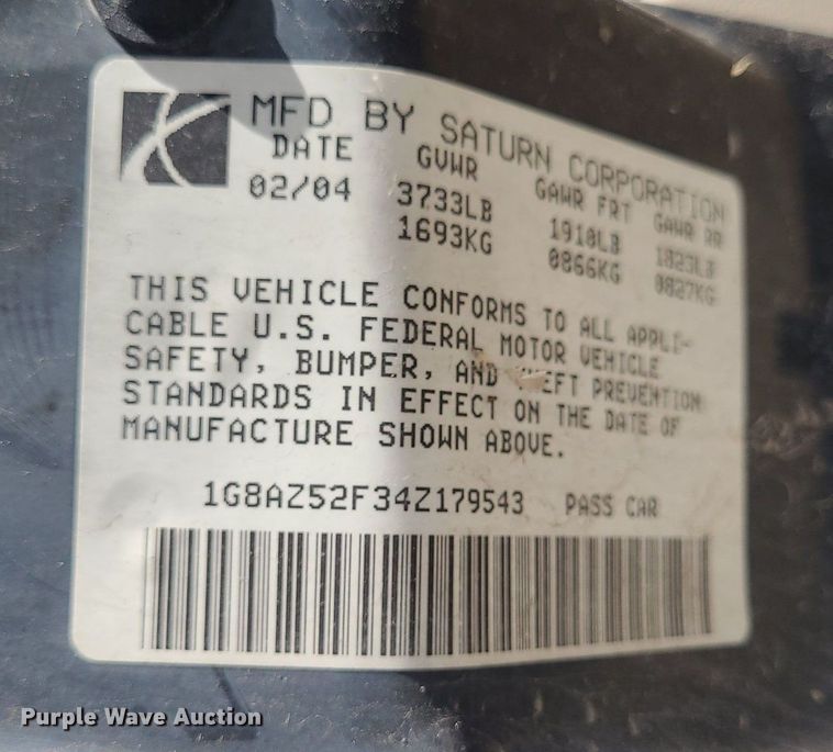 image for item DK1979 2004 Saturn Ion