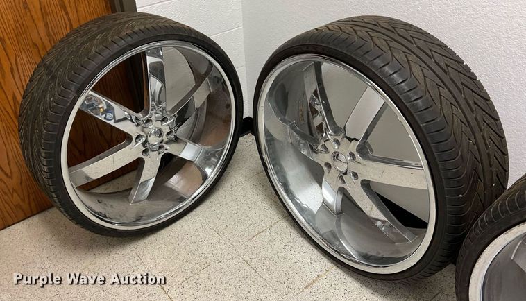 image for item DN3045 (4) 295/25ZR28 tires and wheels