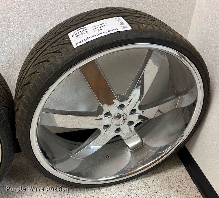 image for item DN3045 (4) 295/25ZR28 tires and wheels