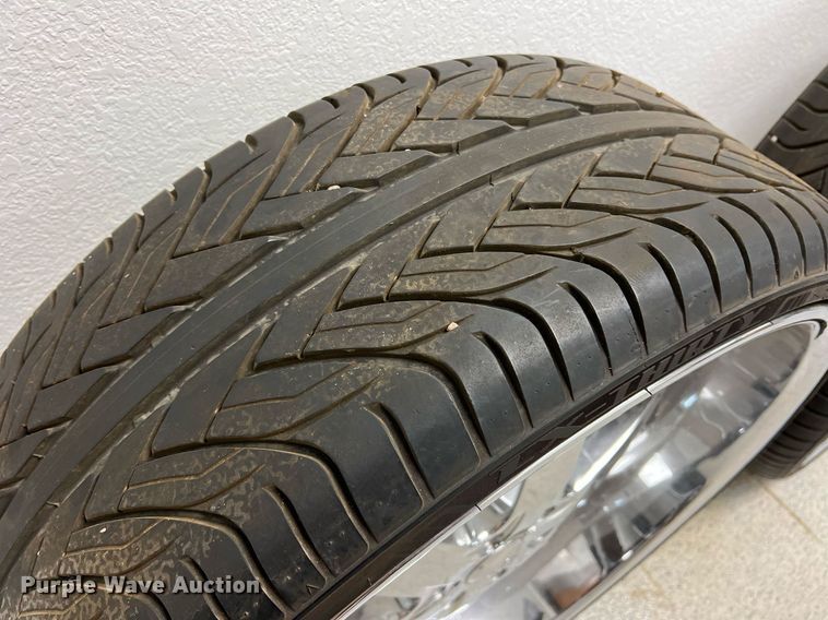 image for item DN3045 (4) 295/25ZR28 tires and wheels