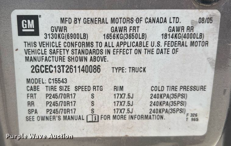 image for item DN3055 2006 Chevrolet Silverado 1500  Crew Cab pickup truck