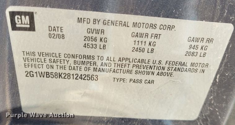 image for item DN8519 2008 Chevrolet Impala LS