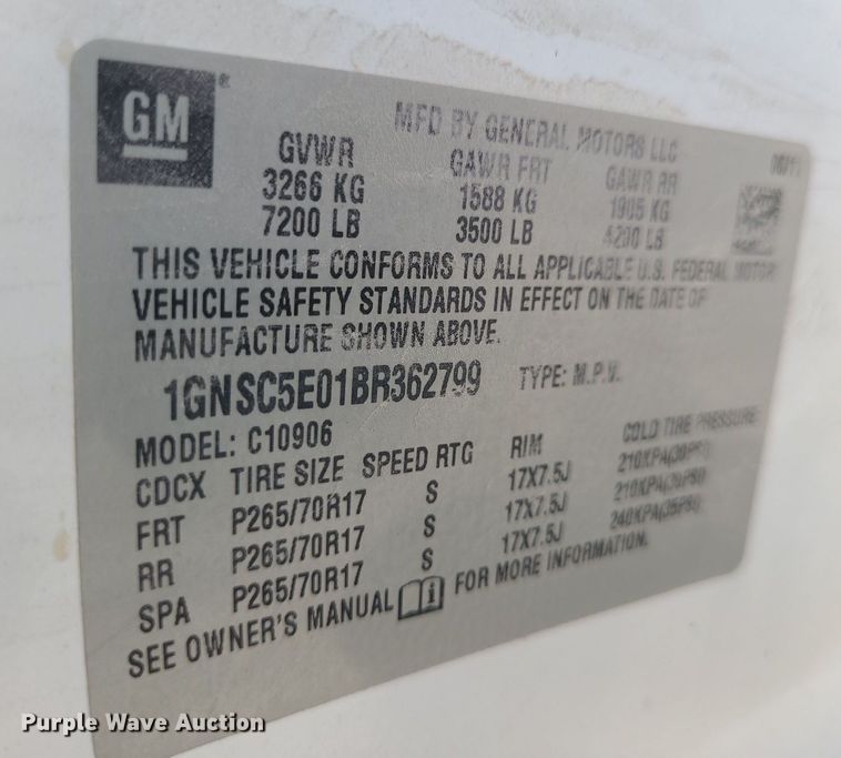 image for item DN8536 2011 Chevrolet Suburban  SUV