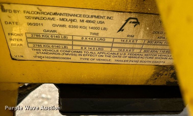 image for item DO5137 2011 Falcon  bituminous mix trailer