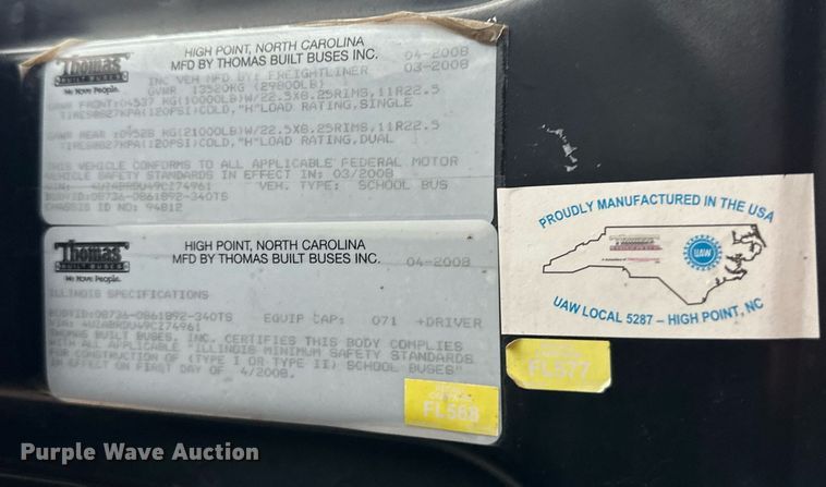 image for item DO5138 2009 Thomas  school bus