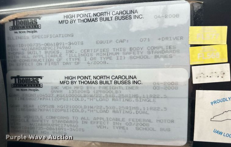 image for item DO5139 2009 Thomas  school bus