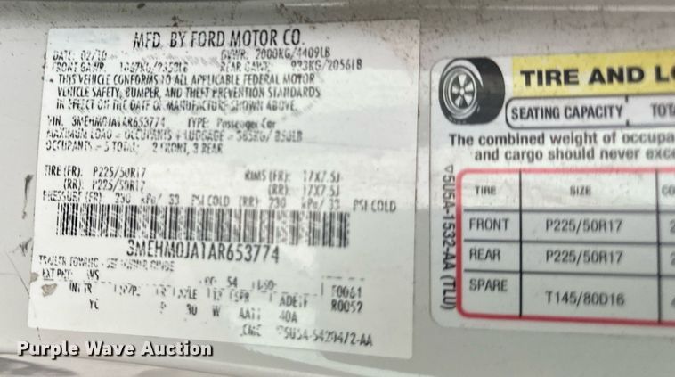 image for item DO5140 2010 Mercury Milan