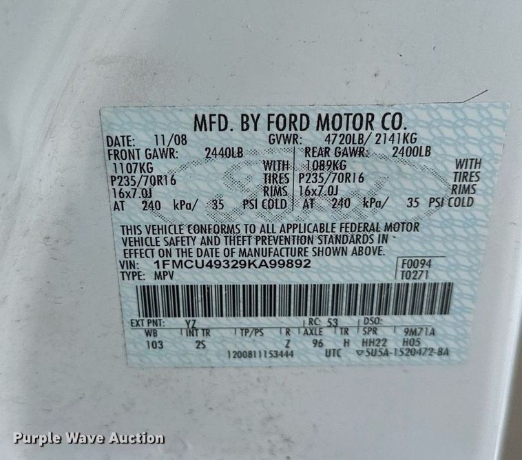 image for item DO5155 2009  Ford Escape Hybrid  SUV