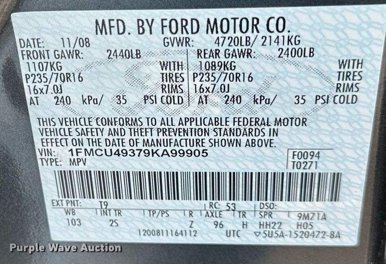 image for item DO5158 2009  Ford Escape Hybrid  SUV