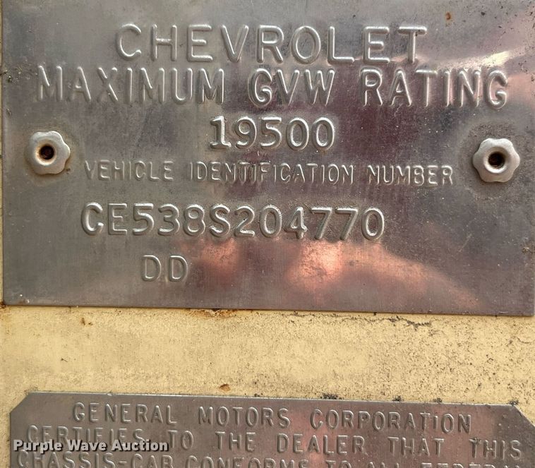 image for item DP0503 1968 Chevrolet C50  dump flatbed truck