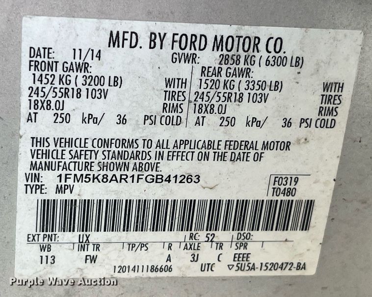 image for item DP0517 2015 Ford Explorer Police Interceptor  SUV