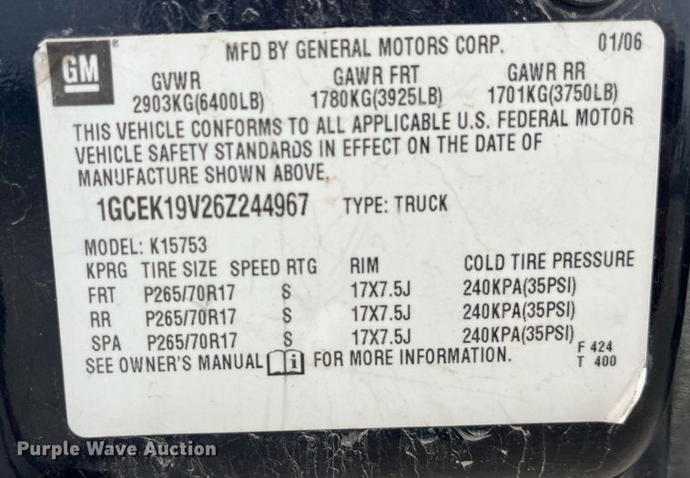 image for item DP0525 2006 Chevrolet Silverado 1500  Ext. Cab pickup truck