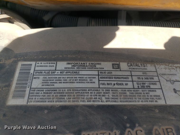 image for item DP8025 2002 Chevrolet Express G3500  school bus