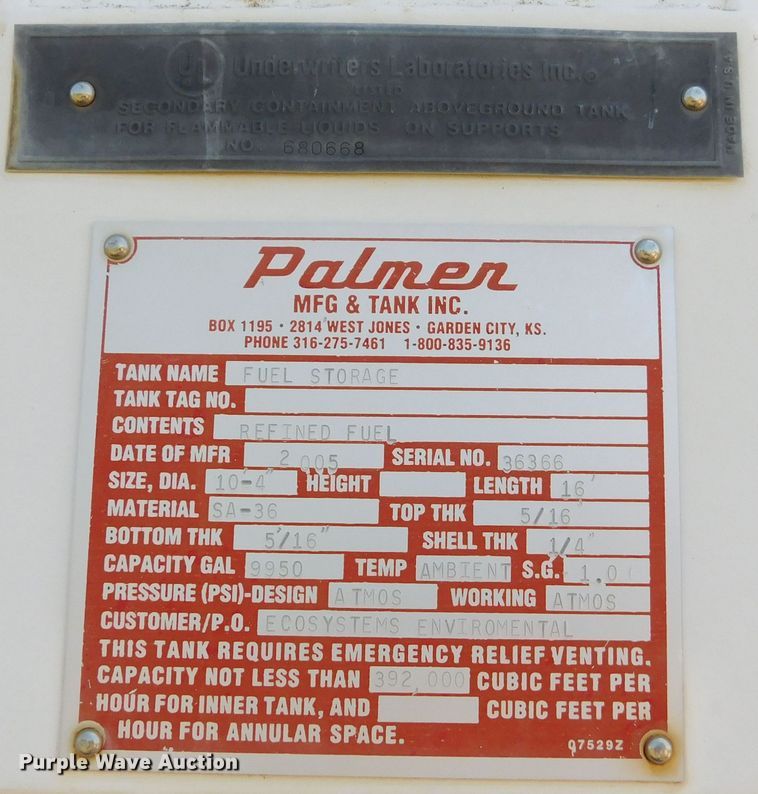 image for item GP9625 2005 Palmer  fuel tank