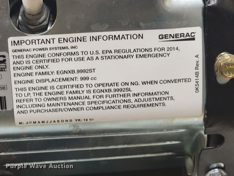 image for item HY9036 Generac OJ9323  generator
