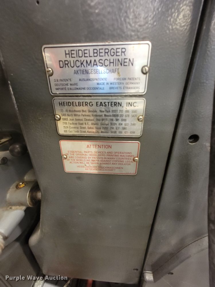 image for item HY9039 Hiedelberg GTO 46  offset printing press