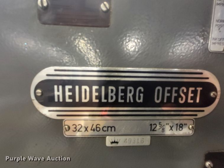 image for item HY9039 Hiedelberg GTO 46  offset printing press