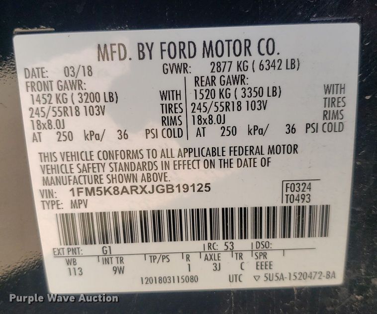 image for item IP9261 2018 Ford Explorer Police Interceptor  SUV