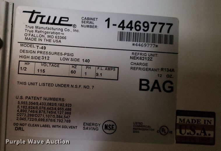 image for item IP9280 True T-49  refrigerator