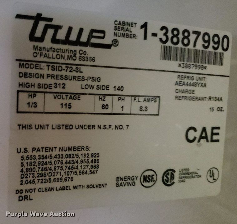 image for item IP9282 True TSID-72-3L  refrigerator