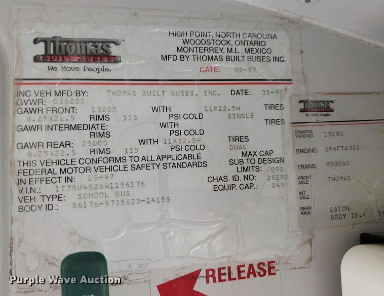 image for item IP9338 1998 Thomas  school bus