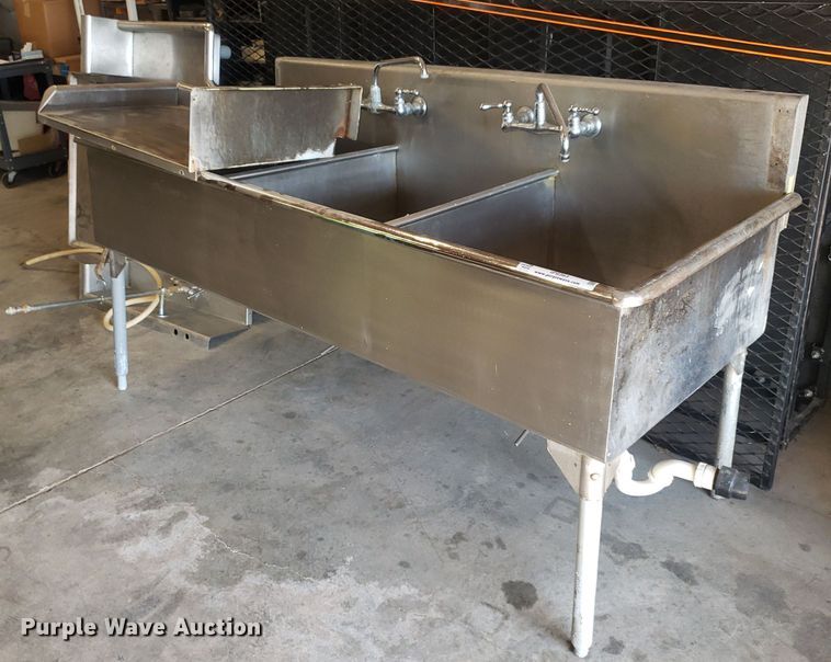 image for item IP9363 (3) 72" x 30" x 34" stainless steel sinks