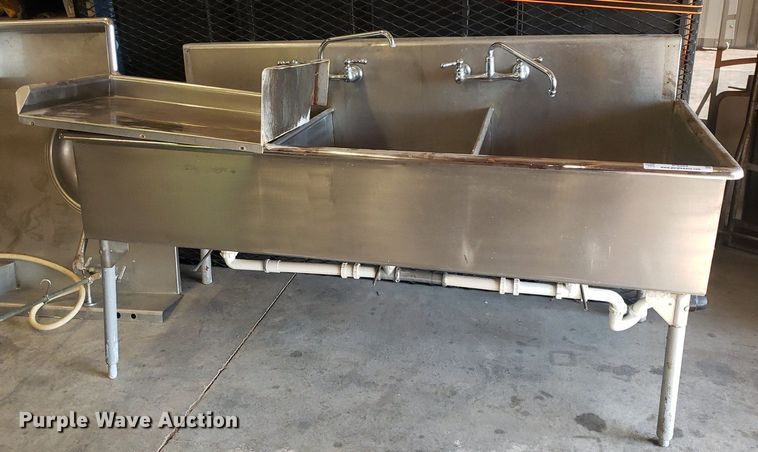 image for item IP9363 (3) 72" x 30" x 34" stainless steel sinks