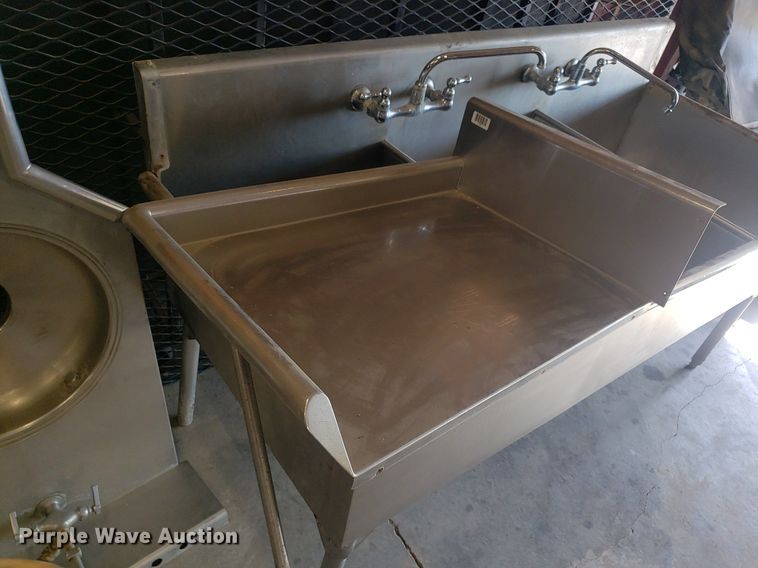 image for item IP9363 (3) 72" x 30" x 34" stainless steel sinks