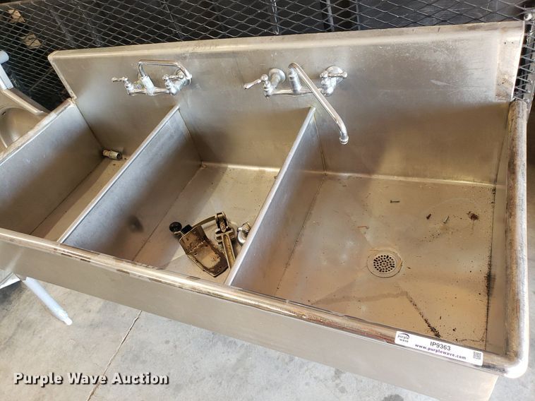 image for item IP9363 (3) 72" x 30" x 34" stainless steel sinks