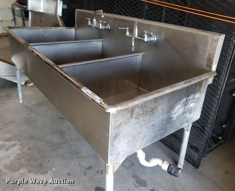 image for item IP9363 (3) 72" x 30" x 34" stainless steel sinks
