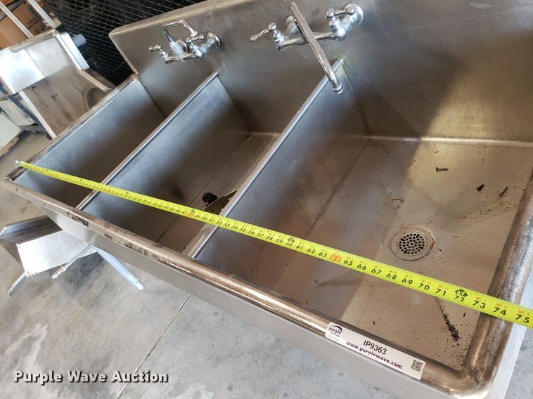 image for item IP9363 (3) 72" x 30" x 34" stainless steel sinks