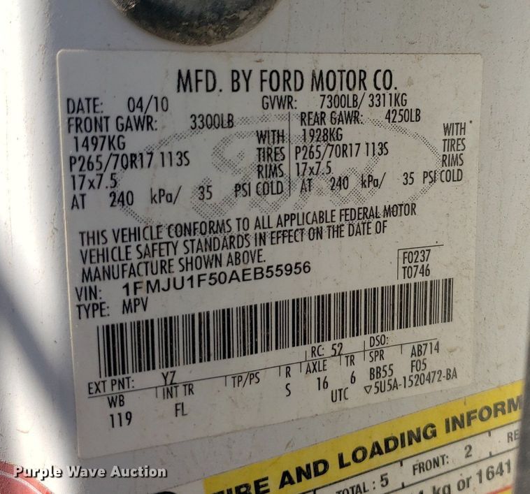 image for item IP9369 2010 Ford Expedition  SUV