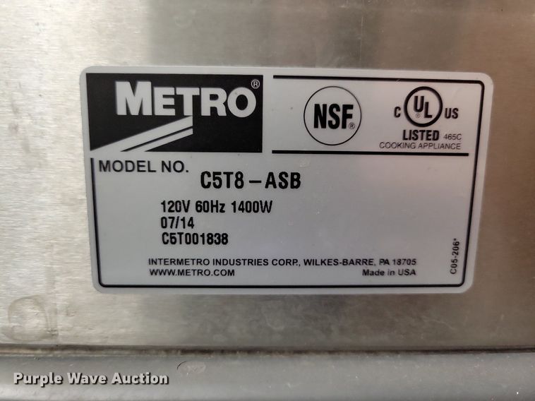 image for item JO9222 2014 Metro C5T8-ASB  food warmers