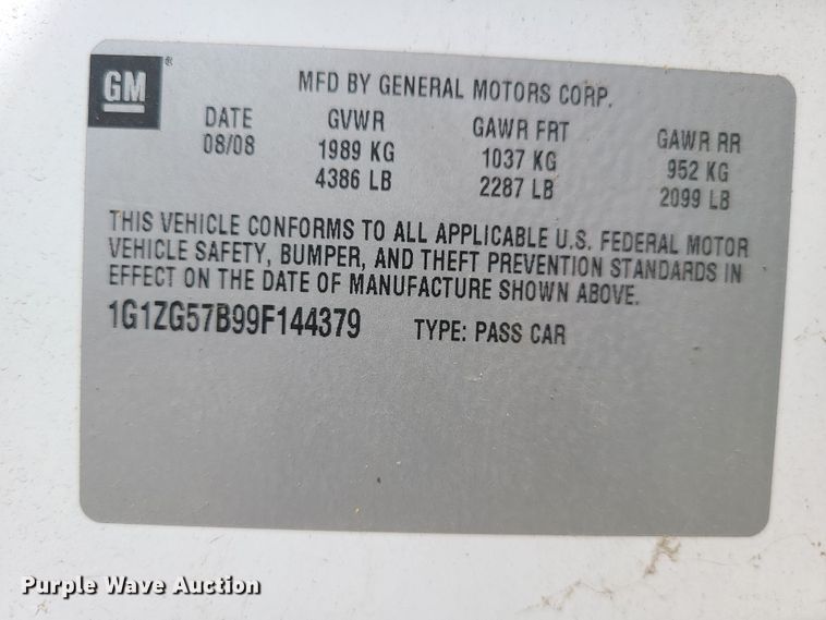 image for item LE9206 2009 Chevrolet Malibu