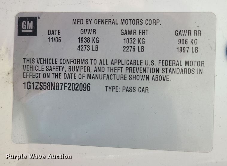 image for item LE9208 2007 Chevrolet Malibu