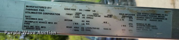 image for item LE9210 2016 Ford Econoline E450  delivery truck