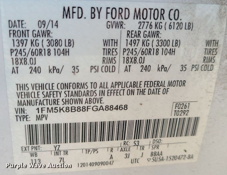 image for item LE9213 2015 Ford Explorer  SUV