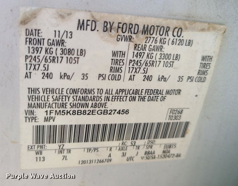 image for item LE9217 2014 Ford Explorer  SUV