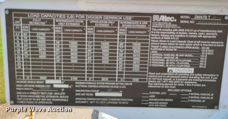 image for item LE9223 2013 International DuraStar 4300  digger derrick truck