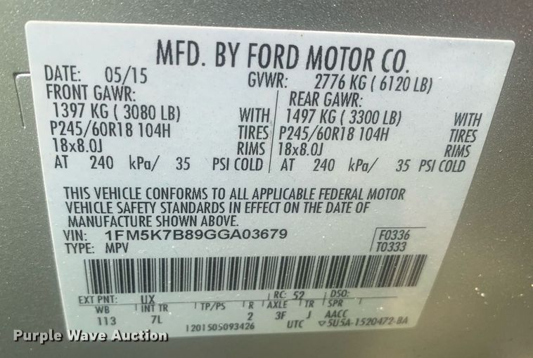 image for item LH9677 2016 Ford Explorer  SUV