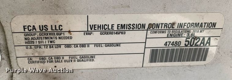 image for item LH9681 2016 Dodge Charger Police